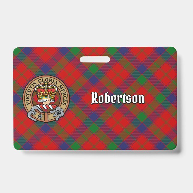 Crachá Brasão do Clã Robertson sobre Tartan (Frente)