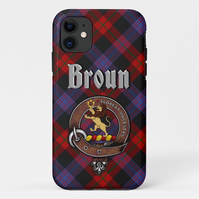 Crachá Broun Clan e Capa de telefone Tartan (Verso)
