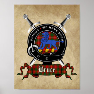 Crachá Bruce Clan e Poster Tartan 8,5x11