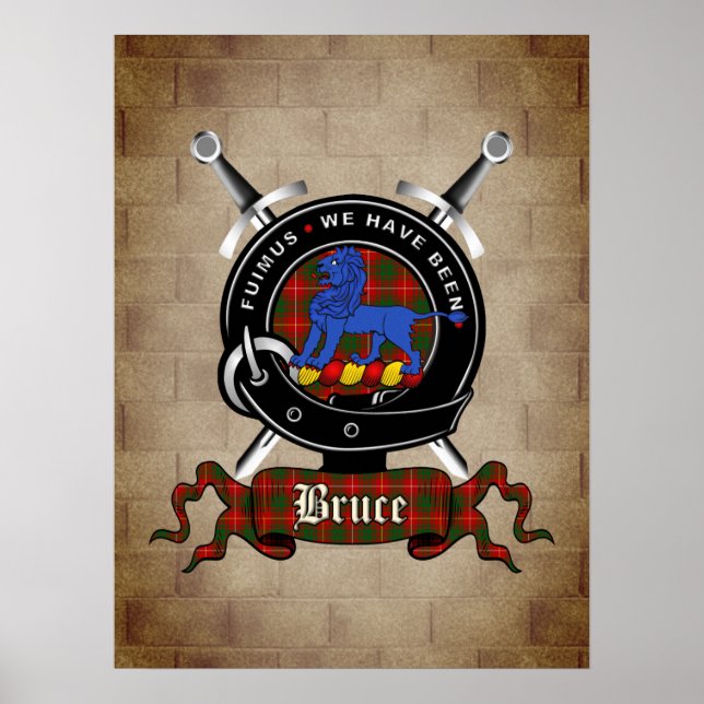 Crachá Bruce Clan no Castle Wall Poster 18x24 (Frente)
