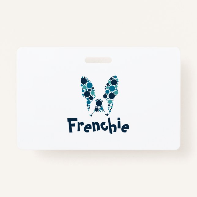 Crachá Buldogue francês com círculos coloridos (Frente)