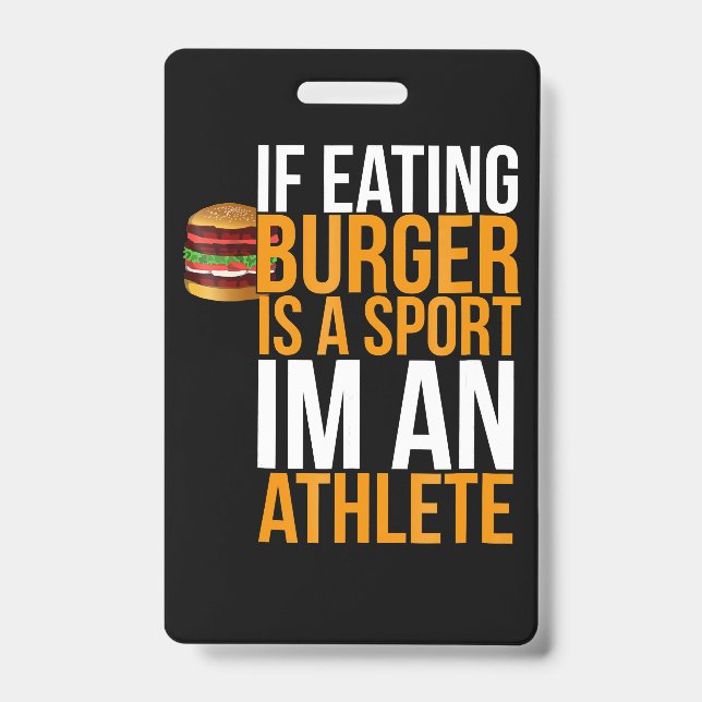 Crachá Burger Hamburger CHURRASCO Humor Engraçado Pun Ide (Frente)
