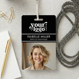 Crachá Business ID Card QR Modern Large Photo Employee