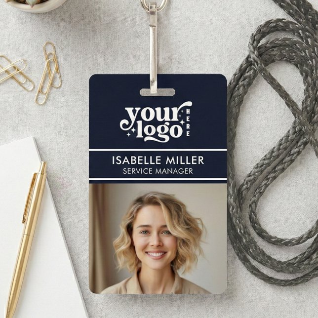 Crachá Business ID Card QR Modern Large Photo Employee (Business ID Card QR Modern Large Photo Employee Badge)