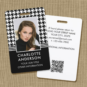Crachá Business ID Funcionário Fotografia de Blanco Negro