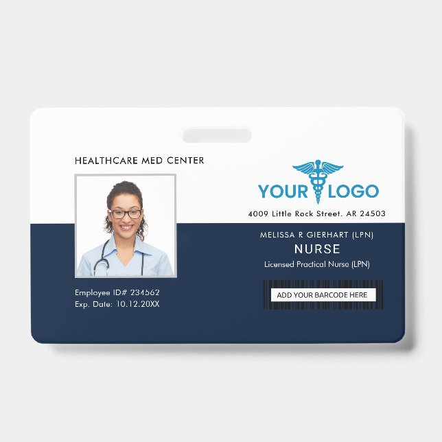 Crachá Business Logo and Employees Photo ID (Frente)