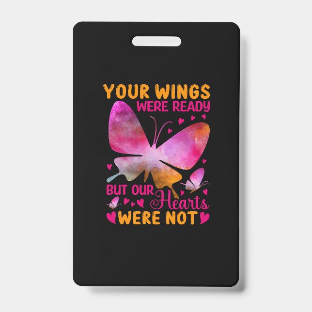 Crachá Butterfly Gift | Our Wings Were Ready (Frente)