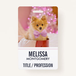 Crachá Cachorro Cachorro com Foto de Natal de Arco Rosa