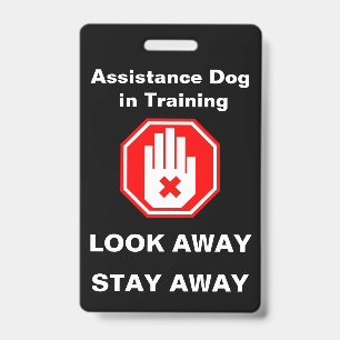 Crachá Cachorro de Assistência em Treinamento Identificaç
