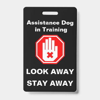 Crachá Cachorro de Assistência em Treinamento Identificaç