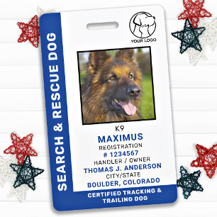 Crachá Cachorro de Busca e Resgate SAR K9 Logotipo Person