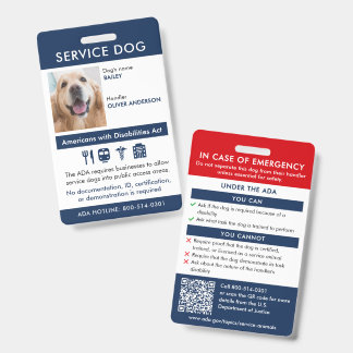 Crachá Cachorro de Serviço ID Requisitos e Informações AD