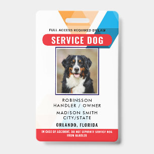 Crachá Cachorro de Serviço Personalizado