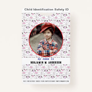 Crachá Cachorro do Criança Bonita Foto Personalizada Colo