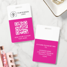 Cadalço de Evento Branco Fúcsia Código QR & Logoti
