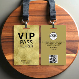 Crachá Cadeado Dourado de Evento QR Code de Acesso Total