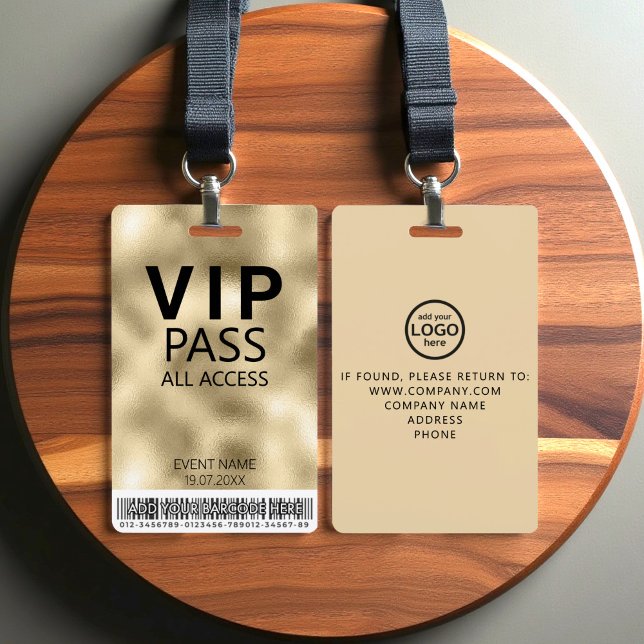 Crachá Cadeado Personalizado VIP Acesso Total com Folha D (Criador carregado)