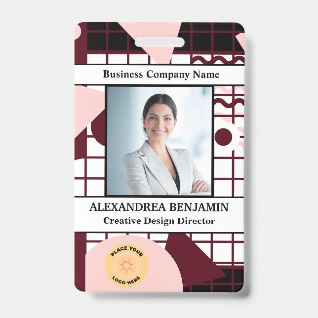 Crachá Cadeia de Identificação ID Foto Personalizada Func (Frente)