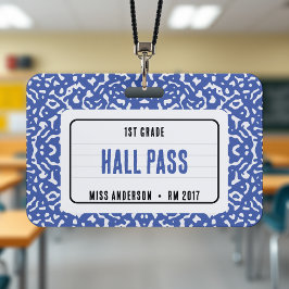 Crachá Caderno de Composição Sala de Aula Passagem Azul