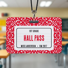 Crachá Caderno de composição Sala de aula Passagem Vermel