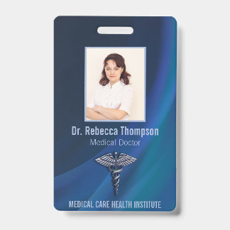 Crachá Caduceus Chrome Escuro Holográfico ID Médico Foto