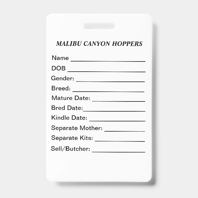 Crachá Cage Tag (Frente)