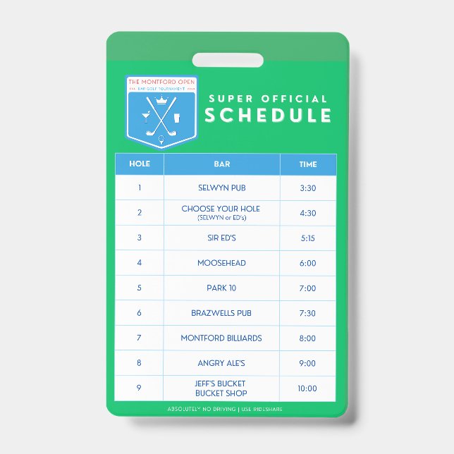 Crachá Calendário para Lanyard (Frente)
