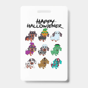 Crachá Camiseta Feliz Halloweenie Ideia de Cachorro Dachs