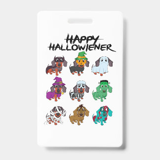 Crachá Camiseta Feliz Halloweenie Ideia de Cachorro Dachs