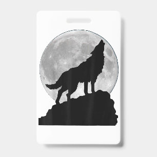 Crachá Camiseta Lobo sob a luz da lua - Cachorro legal ui