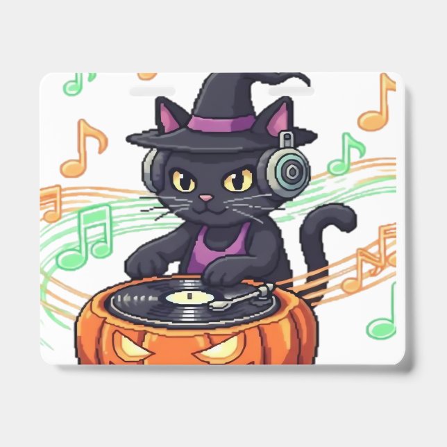 Crachá Camiseta Oversized de Halloween do Dj cat (Frente)