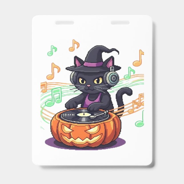 Crachá Camiseta Oversized de Halloween do Dj cat (Frente)