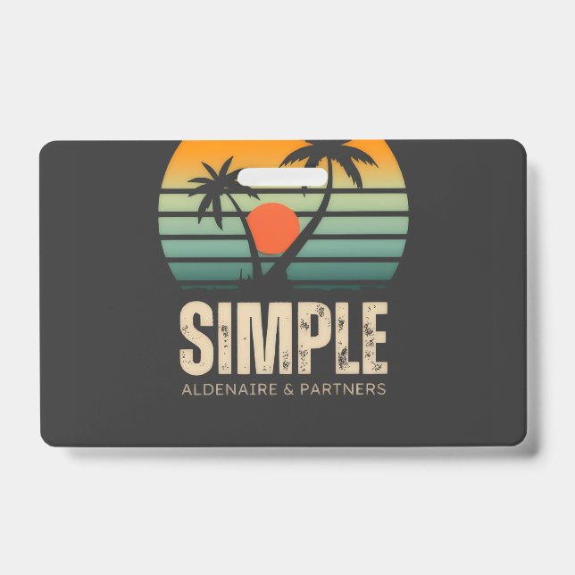 Crachá Camiseta Simple Sunset - Design tropical vibes (Frente)