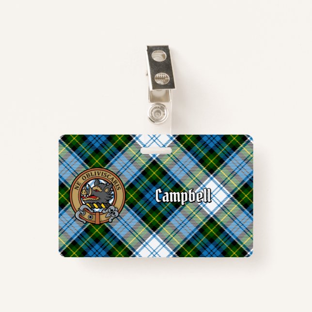 Crachá Campbell Crest over Dress Tartan (Frente com Clipe)