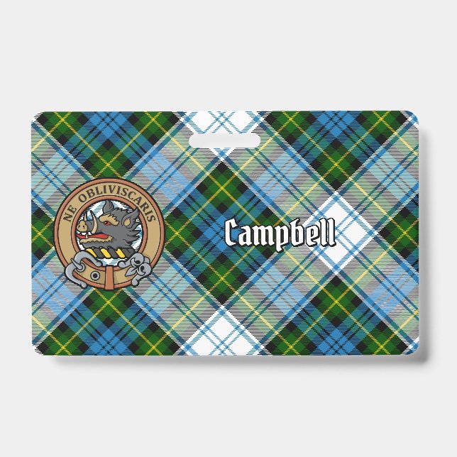 Crachá Campbell Crest sobre Dress Tartan (Frente)