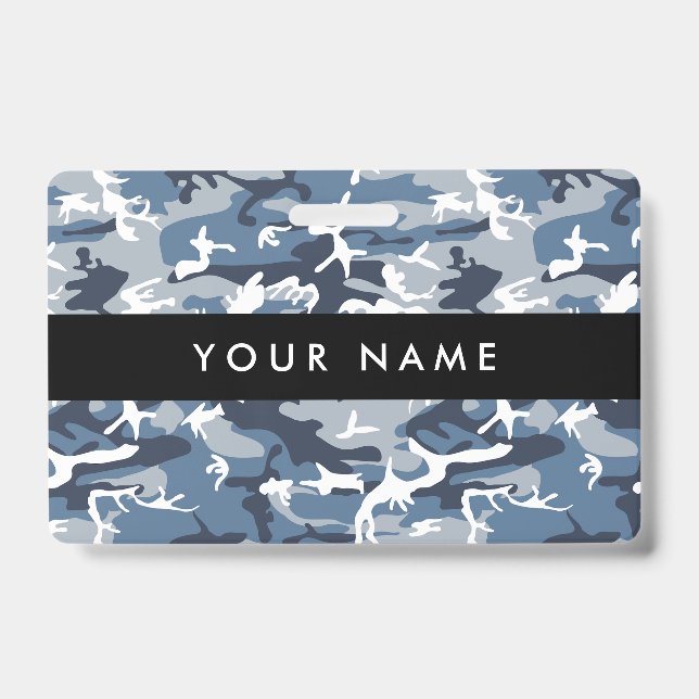 Crachá Camuflagem Azul da Neve de inverno, Militar, Exérc (Frente)