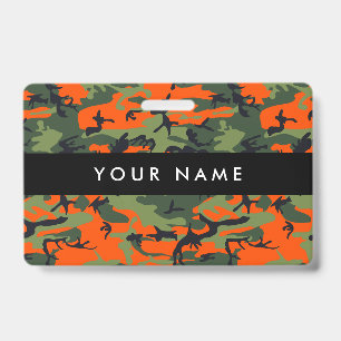 Crachá Camuflagem Verde e Laranja, Camuflagem, Militar, E