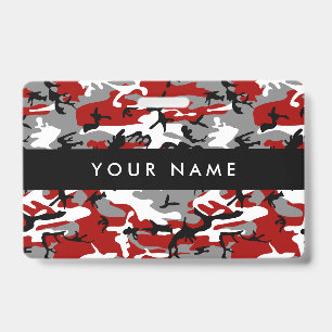 Crachá Camuflagem Vermelha e Cinza, Camuflagem, Militar,