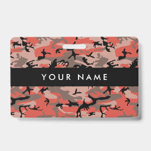 Crachá Camuflagem Vermelha e Marrom, Camuflagem, Militar,