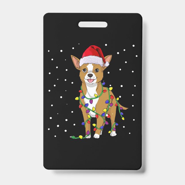 Crachá Cão de Natal Chihuahua (Frente)
