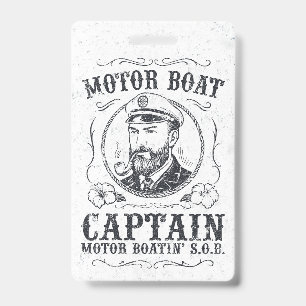 Crachá Capitão de Barco a Motor Divertido Camiseta de Pon