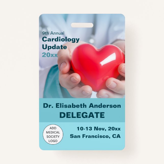 Crachá Cardiologia Conferência médica cardiotorácica (Frente)