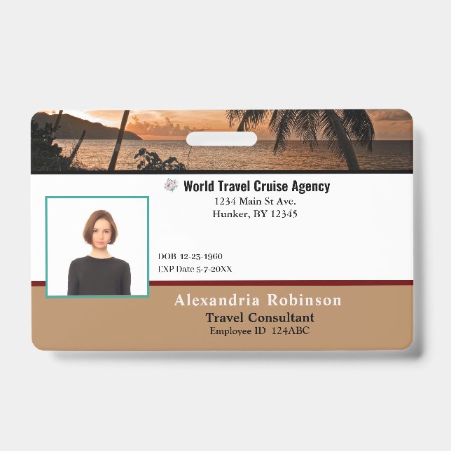 Crachá Carga de cartão de identificação ID Código de barr (Frente)