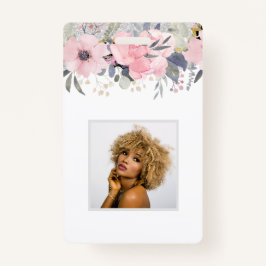 Crachá Carta Floral Cor-de-Rosa, Bonito, design