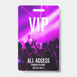 Crachá Cartão de Acesso Total a Evento de Concerto VIP Pe