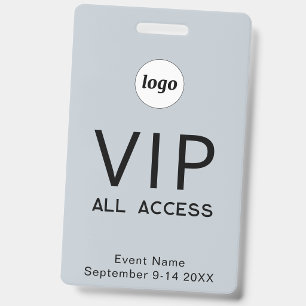 Crachá Cartão de Acesso Total VIP de Evento com Logo Mini