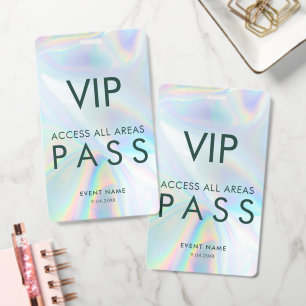 Crachá Cartão de Acesso Total VIP Holográfico de Festa Mo