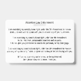 Crachá Cartão de Conheça seus Direitos em Apreensão pela 