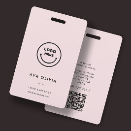 Crachá Cartão de ID de Funcionário Minimalista com Logoti