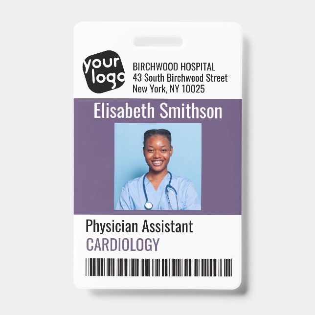Crachá Cartão de ID do Assistente Médico Personalizado Mo (Frente)